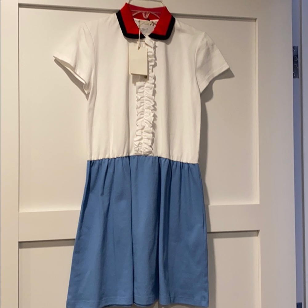 Gucci Girls Pull On Dress With Gucci Buttons Sz 12